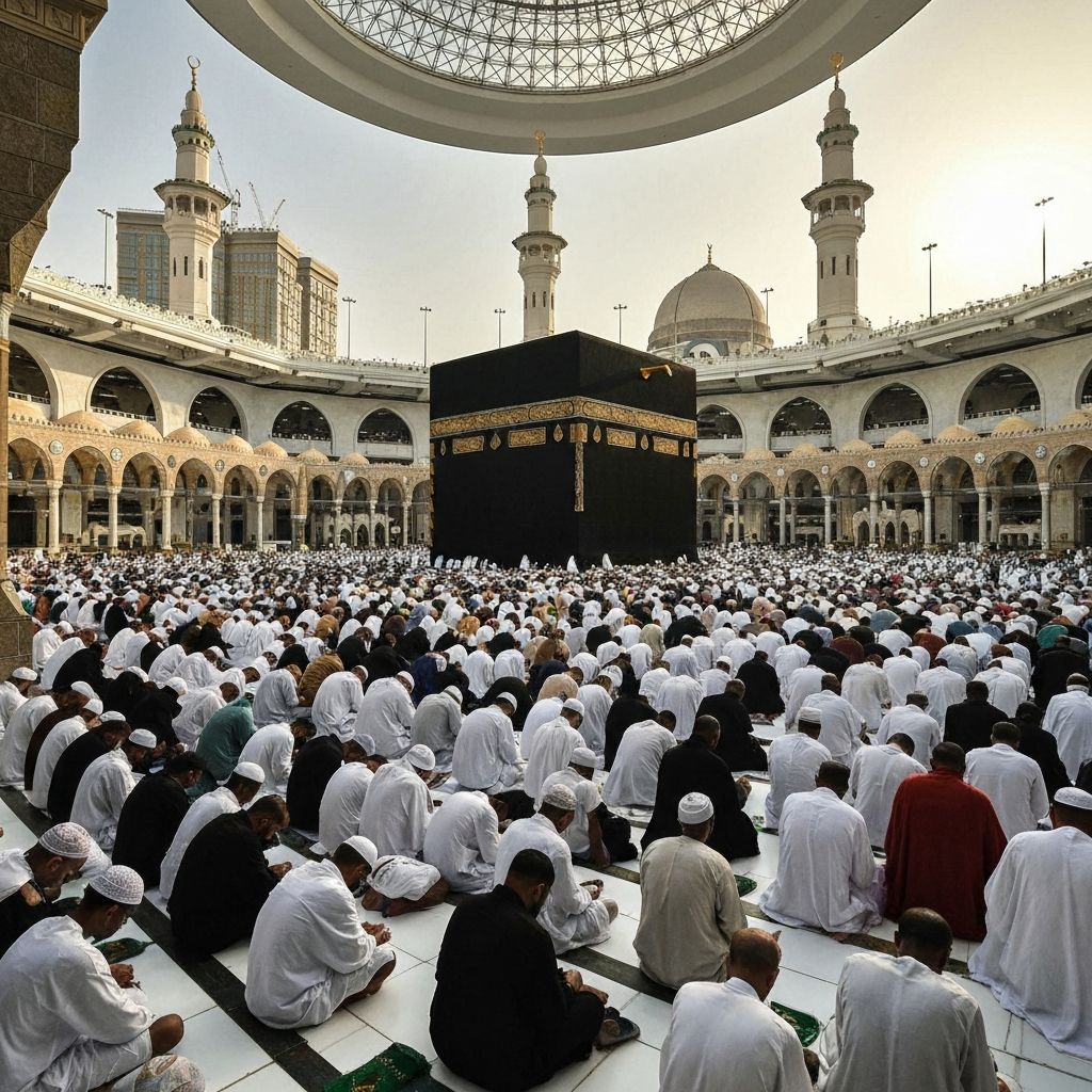 Kaaba and pilgrims at Grand Mosque
